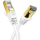 4m Veetop CAT8 LANケーブル カテゴリ8 超高速 ギガビット 40Gbps 2000MHz SFTP 26awg 多重シールドイーサネットケーブル 金メッキ RJ45 コネクタ 爪折れ防止 防水 難燃 屋外 パソコン ルーター モデム PS3 PS4 ps5 Xbox等に対応有線lanケーブル ホワイト(4m-1本, 白い)