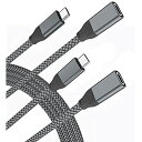USB C 延長ケーブル 0.2M、USB-C 3.1 Gen2 10Gbps タイプ Cメスから USBC オス変換延長コード、Nintendo Switch、MacBook Pro、Mac Air、Microsoft Surface Go、向けのThunderbolt 3 ケーブル&アダプター (0.2M, グレー)