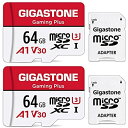 Gigastone Micro SD Card 64GB }CNSDJ[h tHD SDA_v^t adapter and case SDXC U1 C10 90MB/S Gopro ANVJ X|[cJ  micro sd J[h Class 10 UHS-I Full HD  Gaming Plus 2-Pack 64GB 2-Pack