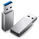 Type C(メス) to USB(オス) 変換アダプタ 充電ケーブル変換アダプター Deear 変換コネクタ 5Gbps高速データ転送 スマホ パソコン等対応 2個セット 銀 Type C(メス) to USB(オス)2個セット【銀】(2)