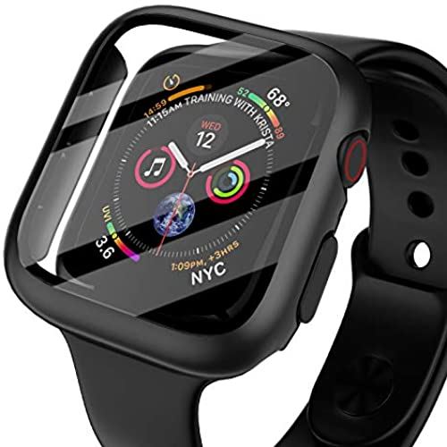 NIMASO ケース Apple Watch Series 6 / SE / Series 5 / Series4 対応 40mm 用 PC素材 強化ガラス 保護カバー アップルウォッチケース(ブラック) NIMASO ケース Apple Watch Series 6 / SE / Series 5 / Series4 対応 40mm 用 PC素材 強化ガラス 保護カバー アップルウォッチケース(ブラック)