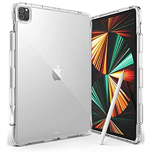 【Ringke】iPad Pro 12.9 ケース [2021 第3世代 モデル] ストラップホール付き TPU+ポリカーボネートハイブリッド [米軍MIL規格取得] カバー クリア タブレットケース Apple Pencil 充電対応 Fusion+ (Clear クリア) [iPad Pro 12.9"] [iPad Pro 12.9" - クリア]