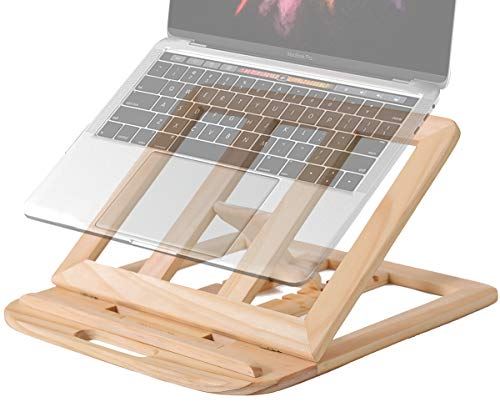ノートパソコンスタンド 木製 タブレットスタンド PCスタンド 角度調整可能 折りたたみ式 滑り止め 安定性抜群 軽量Macbook/Macbook Air/Macbook