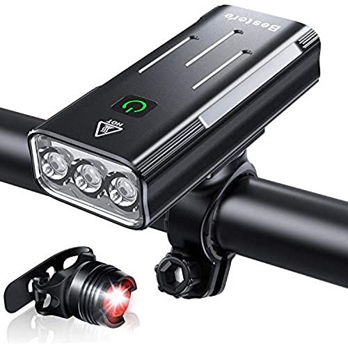 Bestore 自転車 ライト 【大容量5200mAh USB充電式 】 自転車ヘッドライト LED USB充電 防水 800ルーメン 自転車用ヘッドライト テールライト付き モバイルバッテリー機能付き 3つ調光モード ...