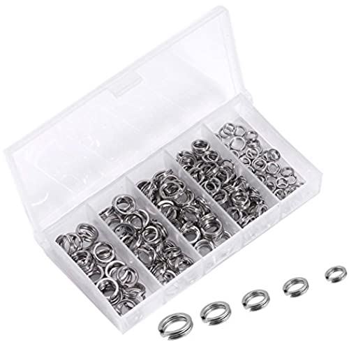 【200pcs/箱】ルアー スプリットリング 高強度 釣り分割リング ダブルリング コネクタ 5サイズ ステンレス製 収納ケース付き 【200pcs/箱】ルアー スプリットリング 高強度 釣り分割リング ダブルリング コネクタ 5サイズ ステンレス製 収納ケース付き