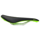 Fabric Scoop Elite Shallow Cro-Mo Rails Road MTB Saddle, Black and Green, VL1791