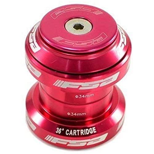 FSA Orbit MX 1-1/8Inches Threadless MTB Road Headset with Top Cap, Red...
