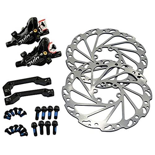 JUIN TECH M1 Hydraulic MTB E-Bike Disc Brake Set 160mm with Rotor, Front and Rear, Black, JT1948