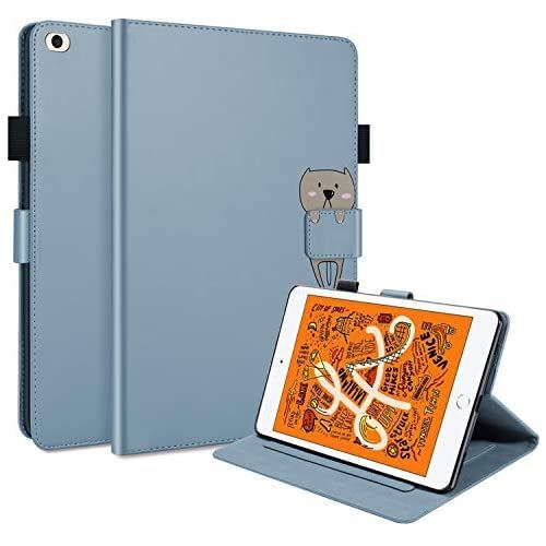 iPadケース ipad mini5ケース高級PUレザーiPad mini4ケースiPad mini3ケース iPad mini2ケース iPad mini1 ミニ通用 TPU ソフト PUレザー スマート ... 青い