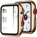 対応Apple Watch 42mm 全面保護カバー メッキ加工一体型ケース スクラッチ防止 良いタッチ感 指紋汚れ防止 急速充電 Apple Watch PCカバー＋強化フィルム一体型ケース アップルウォッチシリーズ3 ローズゴールド