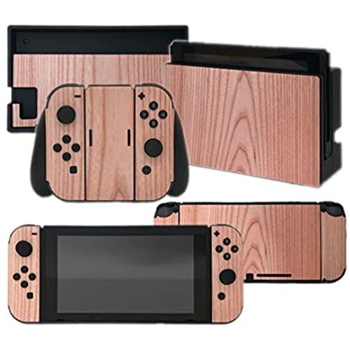 【ニンテンドー スイッチ用】「木目調スキンシール/ナチュラル」（抗衝撃/全面保護）シール スキンフィルム カバー ステッカー 薄型 傷・汚れ防止 高透過率＆撥水 撥油 飛散 指紋防止 側面対応 高級素材 ナチュラルウッド ...