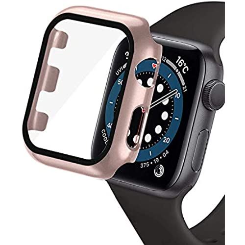 OJBSEN Apple Watch Series3/Series2 42mm ケース Apple Watch 超薄型フィルム 液晶全面保護カバー 日本旭硝子材 PCフレーム 一体型 耐衝撃 傷防止 軽量 脱着簡単 対応 ローズピンク