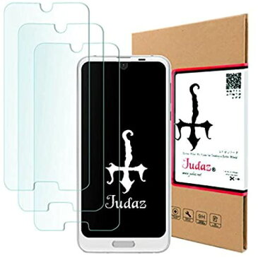 【 Judaz 】 3枚セット HD ガラスフィルム SHARP AQUOS R2 / docomo SH-03K / au SHV42 / Softbank 706SH 対応 保護フィルム 最高硬度9H ...