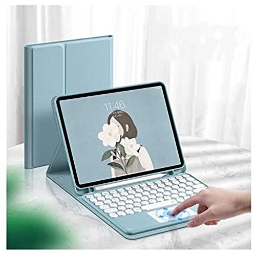 iPad Air 10.9インチ 2020新型 キーボード ケース タッチパッド搭載 可愛い 丸型キー 第4世代 iPad Air4 アイパッド エア4 キーボード付き iPad 10.9 Air 4 カバー マウス機能 ... iPadAir4(10.9インチ) ブルー