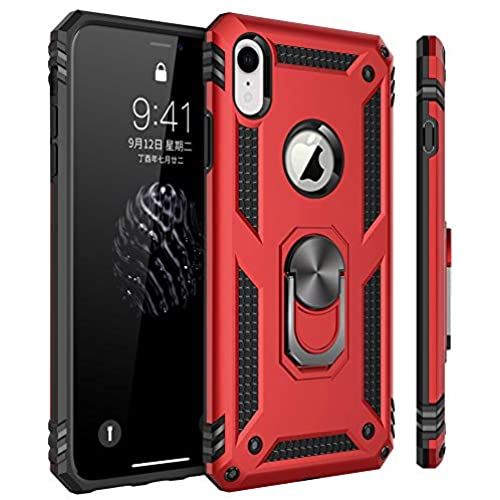 iPhone XR ケース リング 対応 落下衝撃吸収 TPU PC 米軍MIL規格 二重構造 リング付き tpu シリコン 薄型 6.1インチ スマホケース 耐衝..