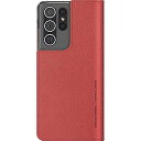 【araree】 Galaxy S21 Ultra 5G 対応 ケース 手帳型 薄型 レザー スマホケース カバー ベルト マグネット なし カード 収納 付 手帳型ケース [ Samsung GalaxyS21ウルトラ ... タンジェリンレッド