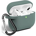 ケース for AirPods Pro 専用 (2019年10月発売 * 第三世代) 超薄型 シリコン素材 防水 防塵 カラビナ・キーチェーン付き充電便利 LEDライトが見える ワイヤレス充電対応 傷や衝撃に強い カバー ブルー(2)