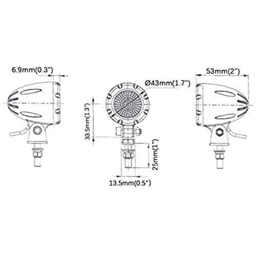 ミニサイズ LEDワークライト 丸形 バイク補助灯 5W フォグランプ オートバイ 自転車 カー用品 フラット型 広角 ノイズレス EMC対策品 DC12v 24v兼用 IP68防水 防塵 防振 2個セット 5W 広角 2個