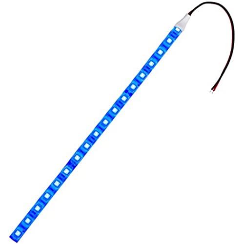 【2本入り】 24V 防水 LED テープライト 3チップ 10cm (白ベース) 発光色：青色