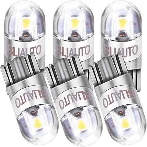 BLIAUTO t10 led ホワイト 爆光 w5w led ポジションランプ ウェッジ球 ナンバー灯 ルームランプ 車用 車検対応 3030チップ 2W DC12V-24V 2連 6個セット ホワイト - 2連 - 6個