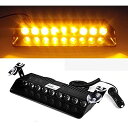 Ranzek 9 LED フロントライト 警告灯 9W 12V ダッシュボード インテリアカートラック緊急 ストロボフラッシュライト（イエロー）