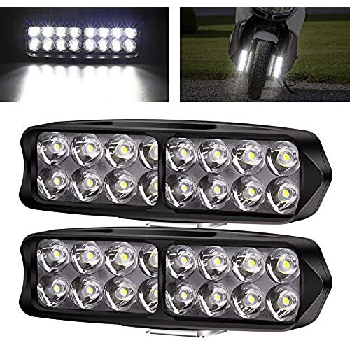 Aoling バイク フォグランプ 12V 24V 防水 16LED フォグランプ バイクバイク補助ライト バイクLEDフォグランプ 防塵耐震省エネ LEDヘッドライト 補助灯 デイライト ワークライト LED作業灯 ...