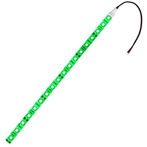 【2本入り】 LEDテープライト 12V 防水 3チップ 20cm (白ベース) 発光色：緑色