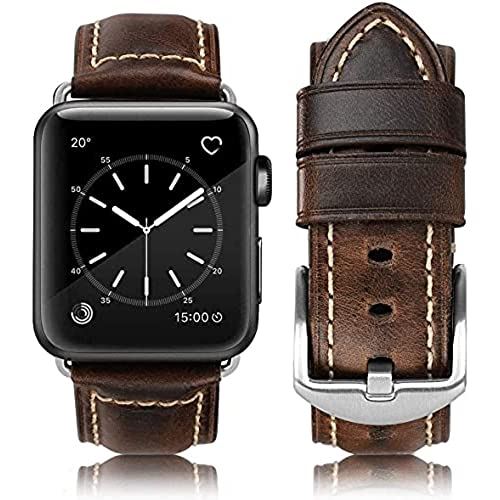 HUAFIY AppleWatchストラップストラップAppleWatchストラップ38mm 40mm 41mm Apple Watch 7/ 6/5/4/3/2/1＆SEストラップ本物の革交換ストラップ