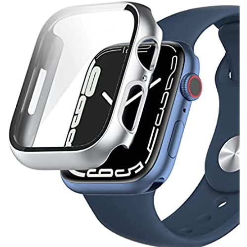 【2021新改良】YUGYUG Apple Watch 用ケース 45mm iWatch 保護ケース アップルウォッチ用 カバー Series7 対応 ガラスフィルム 一体型 アップルウォッチ ケース