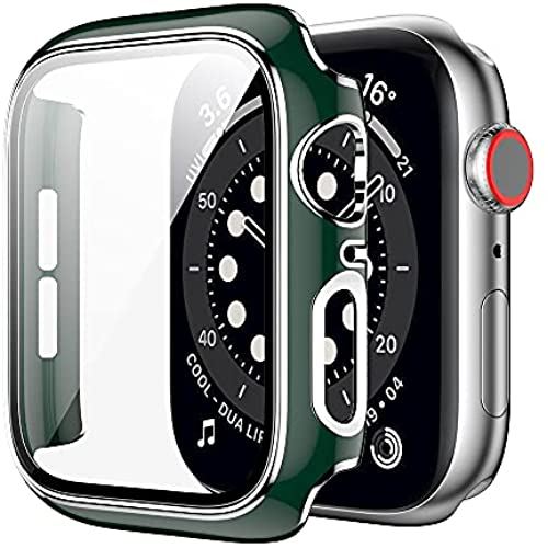 アップルウォッチ カバー apple watch ケース 【高級仕様】 保護 Pellforia グリーン 緑 × 銀 シルバー 44mm 6 se 5 4