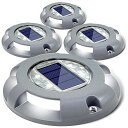 Siedinlar ガーデンライト 埋め込み式 ソーラーライト 屋外 防水 LED 金属製 デッキ 玄関 階段 足元 芝生 園芸 道路 駐車場 自動点灯 太陽光発電 白色光 4個セット