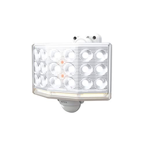 ムサシ RITEX フリーアーム式ミニLEDセンサーライト(18Wワイド) 「コンセント式」 LED-AC1018 ホワイト 18Wワイドタイプ