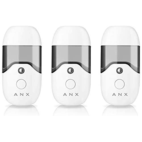 ハンディミスト（ナノスチーマー） ANX 大容量 50mlタンク 携帯 ミスト 美顔器 ハンディミスト ワイド 超音波 ナノミスト USB充電式 簡易包装 説明書付 (3個) 3個(1個あたり313円お得)