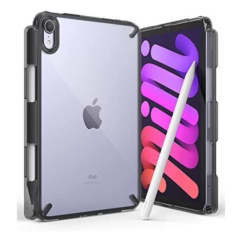 【Ringke】ipad mini6 用 ケース ペンシルホルダー ストラップホール 付き [TPU+ポリカーボネートハイブリッド 米軍MIL規格取得] 8.3インチ 2021第6世代用 透明 カバー クリア ... Smoke Black