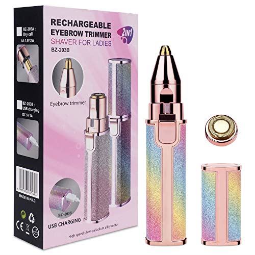 MYLA Nose Hair Trimmer Eyebrow Trimmerシェーバー レディースの化粧品の贈り物ー 女性用USB式フェイシャルレイザー 痛みのない女性用ヘアリムーバー 精密ペン先