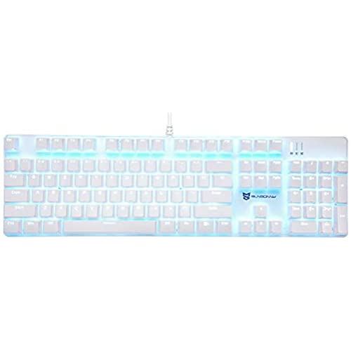 Merdia メカニカル式ゲーミングキーボード 全104キーボード US配列 USB有線キーボード LEDバックライト付き (茶軸-ホワイト) Merdia メカニカル式ゲーミングキーボード 全104キーボード US配列 USB有線キーボード LEDバックライト付き (茶軸-ホワイト)