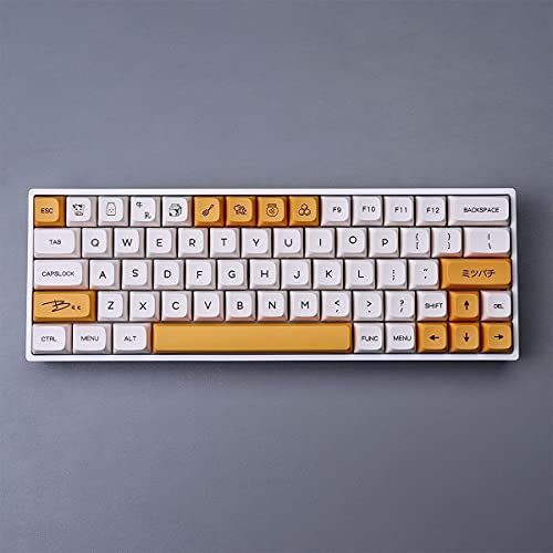 140キー英語 PBTキーキャップXDAプロファイル60 65 95 メカニカルキーボードに適します（Honey and Milk keycaps） English