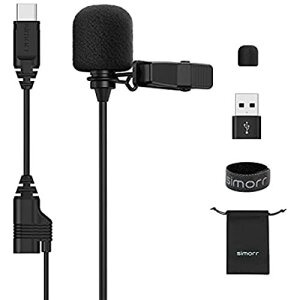 simorr USBピンマイク ミニクリップマイク コンデンサーマイク全指向性 イヤホン接続 ネット通話 ゲーム実況 ライブ配信 録音 Type-Cスマホ/PC/Windows/Mac対応-3385 USB用格安セール