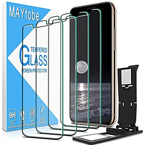 MAYtobe iPhone 11 Pro Max/ XS Max ガラスフィルム【4枚セット】指紋防止 硬度9H アイフォン 強化ガラス 全面保護 耐衝撃 気泡レス 撥水・防水 iPhone 11 Pro Max/ MAYtobe iPhone 11 Pro Max/ XS Max ガラスフィルム【4枚セット】指紋防止 硬度9H アイフォン 強化ガラス 全面保護 耐衝撃 気泡レス 撥水・防水 iPhone 11 Pro Max/