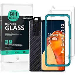 Ibywind ガラスフィルム OnePlus 9 用 強化 ガラス 保護 フィルム 2枚セット カメラレンズプロテ クター付き(金属材料) 背面保護フィルム付き 簡単装着キット付き
