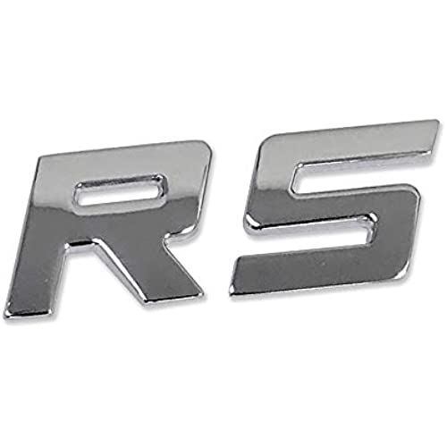 SUNNY メタリック文字エンブレムセット RSステッカー シルバー 金属製立体文字 愛車のドレスアップに 粘着シート 貼付簡単 3D文字ステッカー RS車にグレードアップ デコレーション RSエンブレム