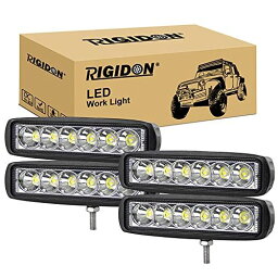 RIGIDON 4個 18W 1800LM LED 作業灯 ワークライト 狭角30度タイプ led作業灯12v-24v 完全防水 農業機械 12V 24V兼用 汎用 防塵・耐震・長寿命 ホワイト 6000K-6500K 4PC 狭角タイプ