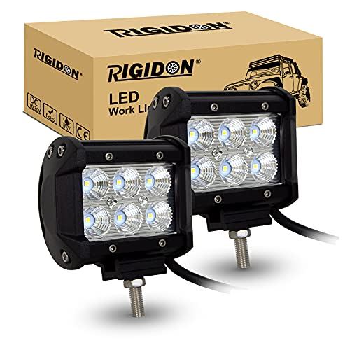 RIGIDON 2 x 18W LED 作業灯/ワークライト 広角タイプ LED 車外灯 農業機械 除雪車 ホワイト 6000K-6500K 12V-24V対応 2X18W スポットライト