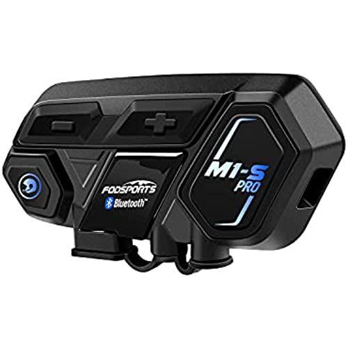 バイク インカム FODSPORTS インカム M1-S Pro 最大8人同時通話 互換性 連続使用20時間 マルチデバイス接続 通信自動復帰 日本語音声案内 バイク用インカム ユニバーサル接続 Bluetooth ... 1個セット