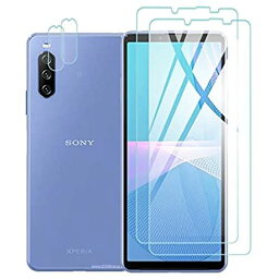 【2枚 +2枚】For Xperia 10 III フィルム + カメラフィルム SO-52B SOG04 日本旭硝子素材 ガラスフィルム レンズ保護 フィルム 硬度9H 厚さ0.3 気泡ゼロ 指紋防止 飛散防止 高感度