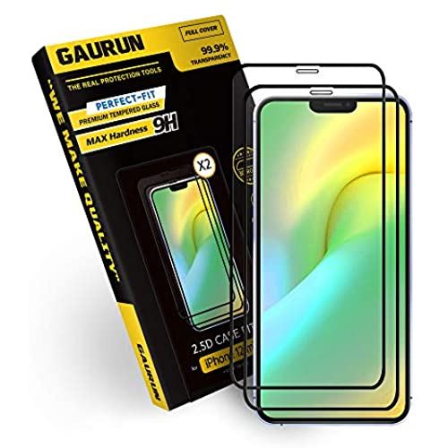 GAURUN iPhone 12 mini 用 ガラスフィルム (2枚入り) 硬度9H フルカバー 傷防止 指紋防止 耐衝撃 2.5D プライムケースフィットガラス (iPhone 12 mini)