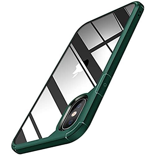 TENDLIN iPhone X 用ケース iPhone Xs 用ケース クリア 薄型 黄変防止 耐衝撃 アイフォンX/XS カバー （グリーン）