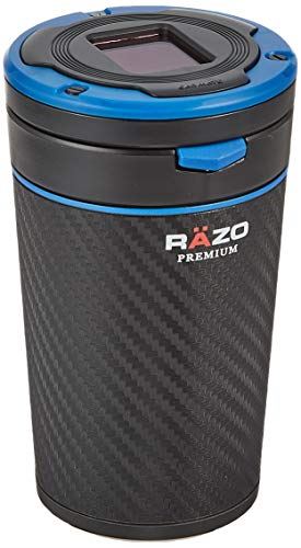 カーメイト RAZO 車用 灰皿 Sports Luxury ドリンクホルダー型 カーボン調 ブルー RG104