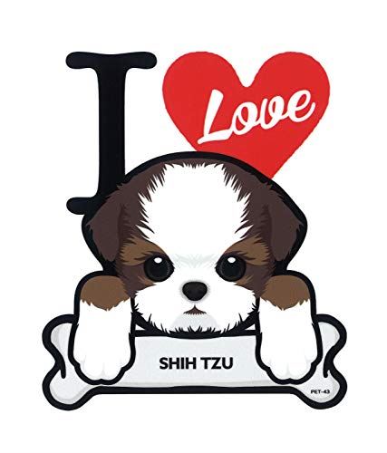 ゼネラルステッカー I LOVE DOG SHIH TZU シーズー ビニールステッカー 1枚入り PET-043 1