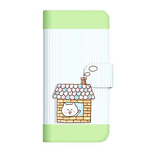 OPPO Reno3 A CPH2013 ケース 手帳型 LINE スタンプ いけやけい デザイン (495) 手書きアニマル vol.18 ねことお家 D SC-4176-D/CPH2013